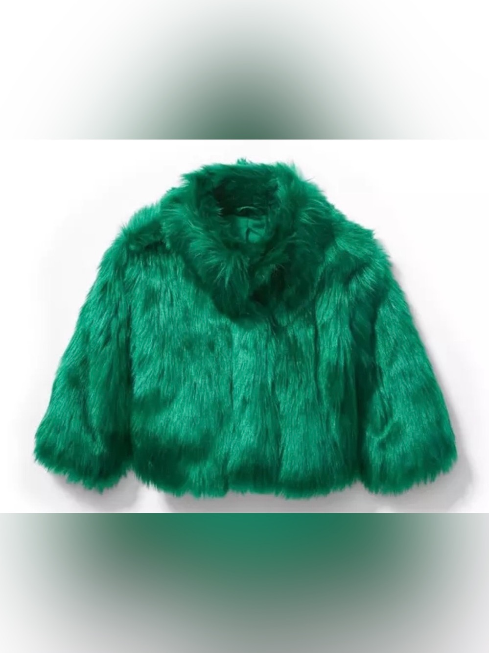 Janie and Jack Faux Fur Green Holiday Coat Girl’s 5 to 6